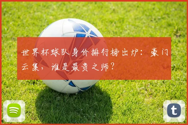 世界杯球队身价排行榜出炉：豪门云集，谁是最贵之师？